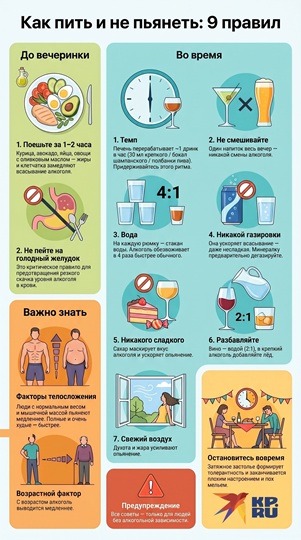 Как пить и не пьянеть: 9 правил