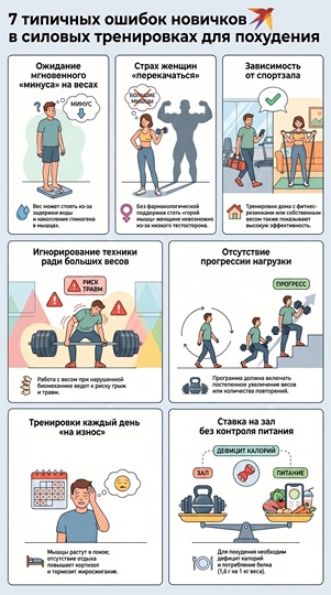 Ошибки новичков при силовых тренировках