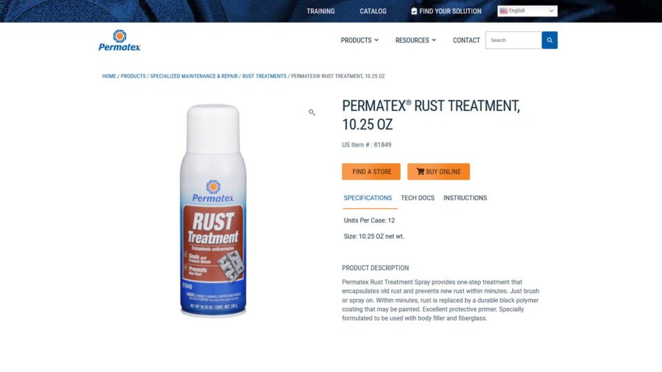 Permatex Rust Treatment 81849. Фото: скриншот сайта