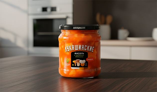 Печеная фасоль по-деревенски с лесными грибами «Лукашинские закуски»
