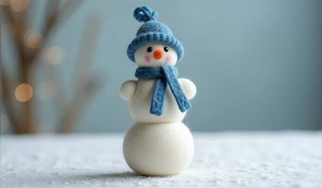 Снеговик из шерсти