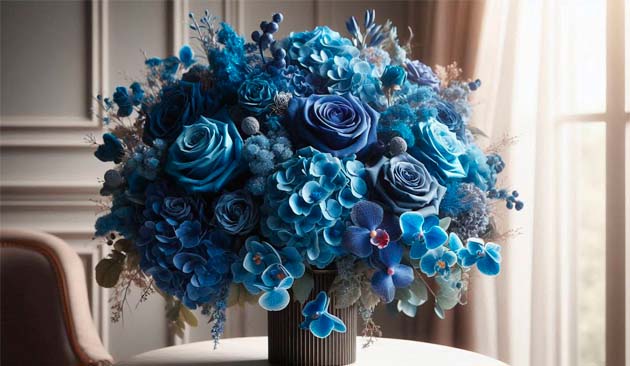 Букет в сапфировых тонах