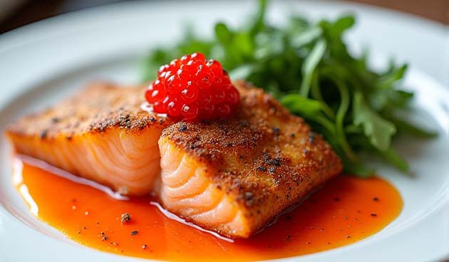 Лосось с соусом из шампанского