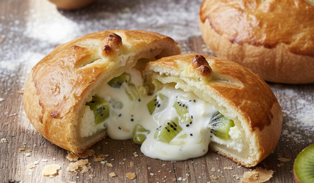 Пирожки с киви, творогом и сливочным сыром