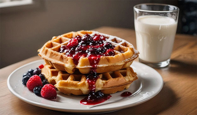 Простые вафли на маргарине