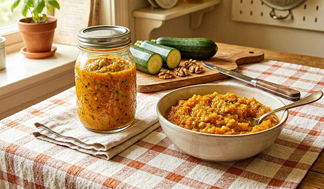 Кабачковая икра с орехами