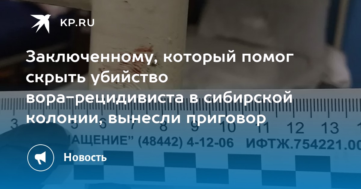 Заключенному, который помог скрыть убийство вора-рецидивиста в сибирской колонии, вынесли приговор - Vimarsana News