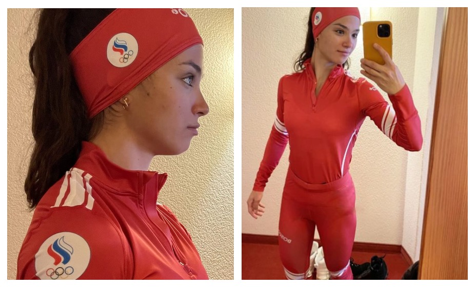 Лыжница Степанова показала комбинезон для российских олимпийцев на Игры в Пекине. 
Фото: Instagram Вероники Степановой