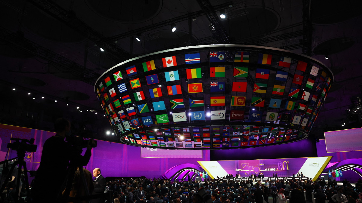 Перед жеребьевкойКонгресс ФИФА проходит в Дохе. Фото: REUTERS