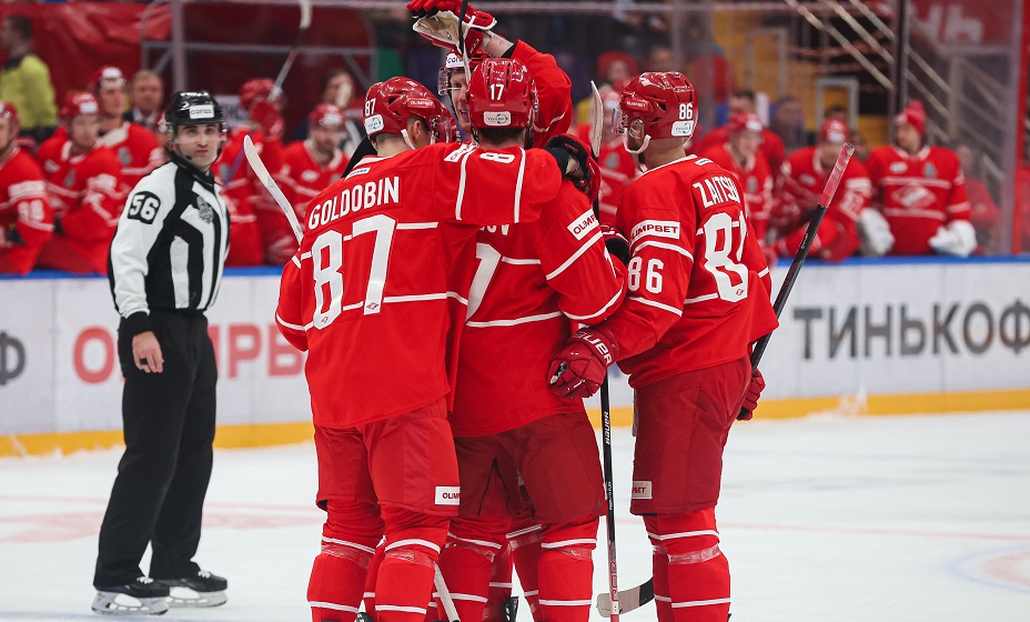 «Спартак» со счетом 4:1 обыграл ЦСКА в матче КХЛ. Фото: Global Look Press