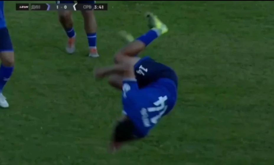 Момент приземления. Скриншот видео в тг-канале ФК «Динамо-Барнаул»