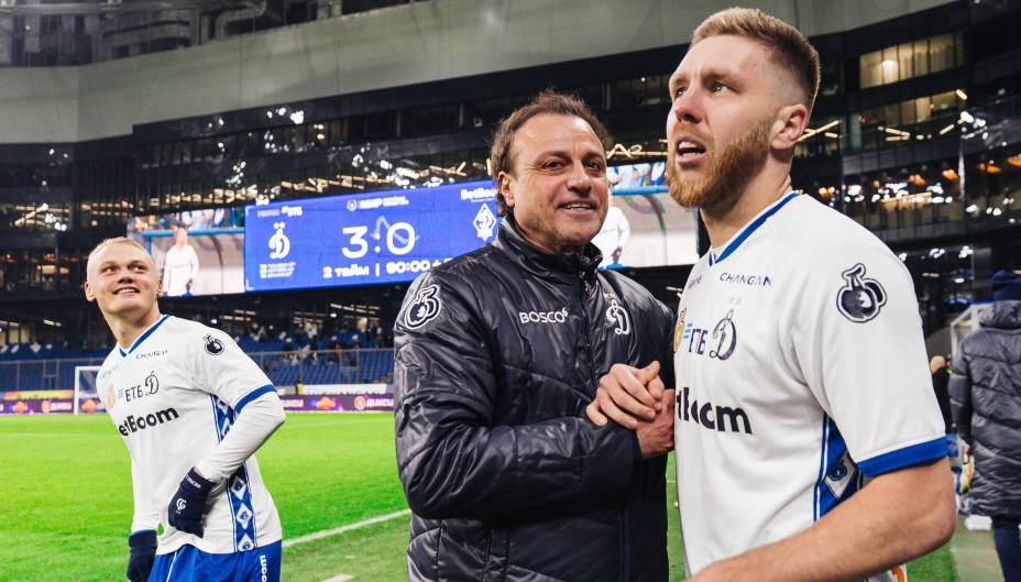 «Динамо» обыграло одноклубников из Махачкалы под руководством Ролана Гусева. Фото: Соцсети ФК «Динамо» Москва