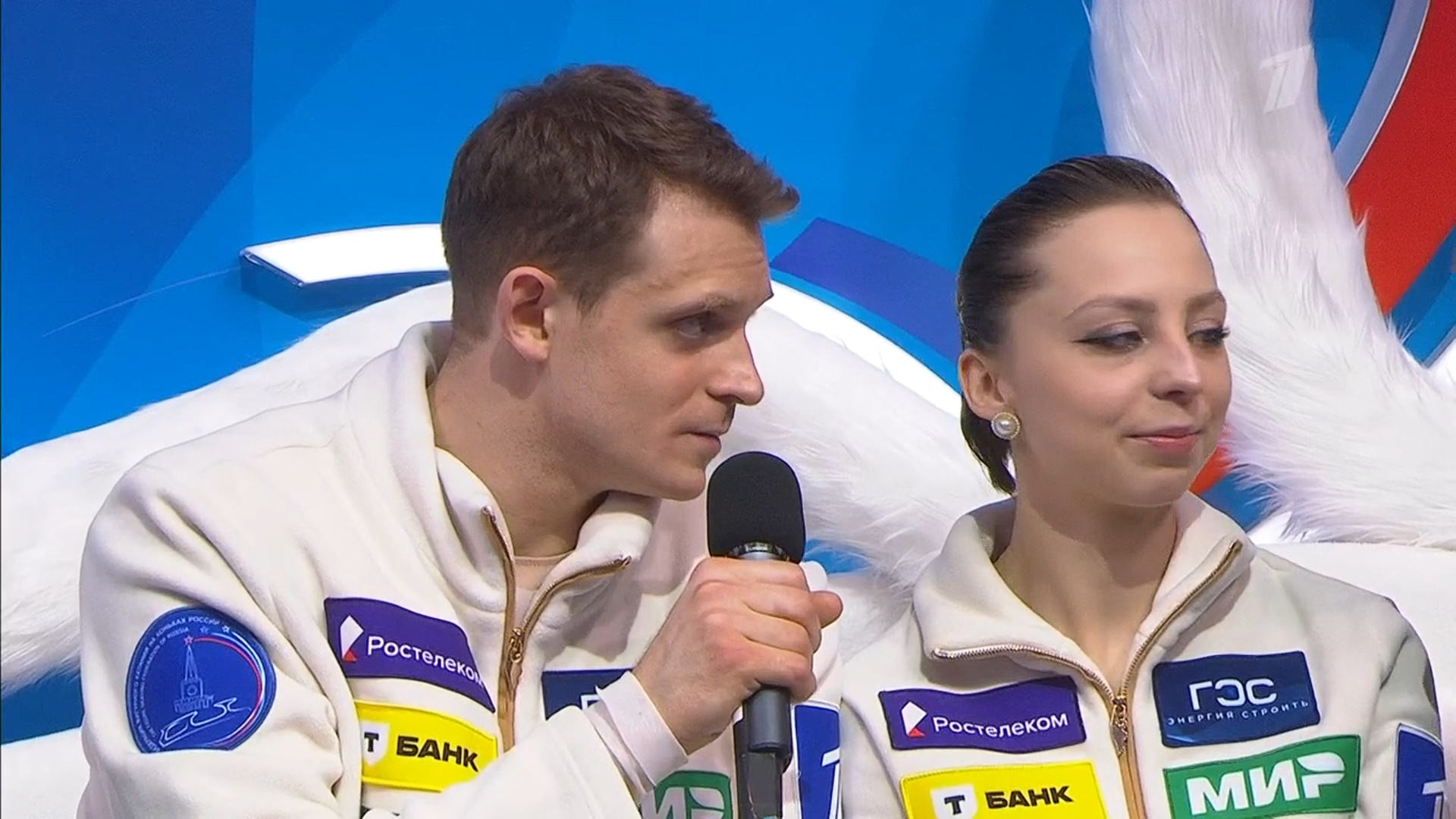 Александра Бойкова и Дмитрий Козловский. Фото: стоп-кадр прямого эфира